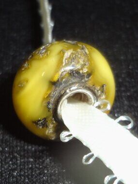Genuine Yellow and Dark Brown Amber Bead